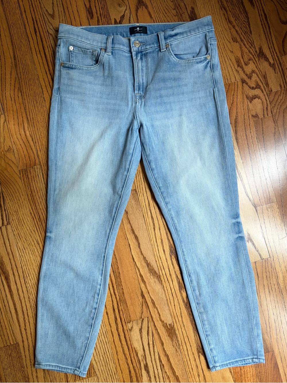 7 For All Mankind Light Blue Ankle Skinny Jeans